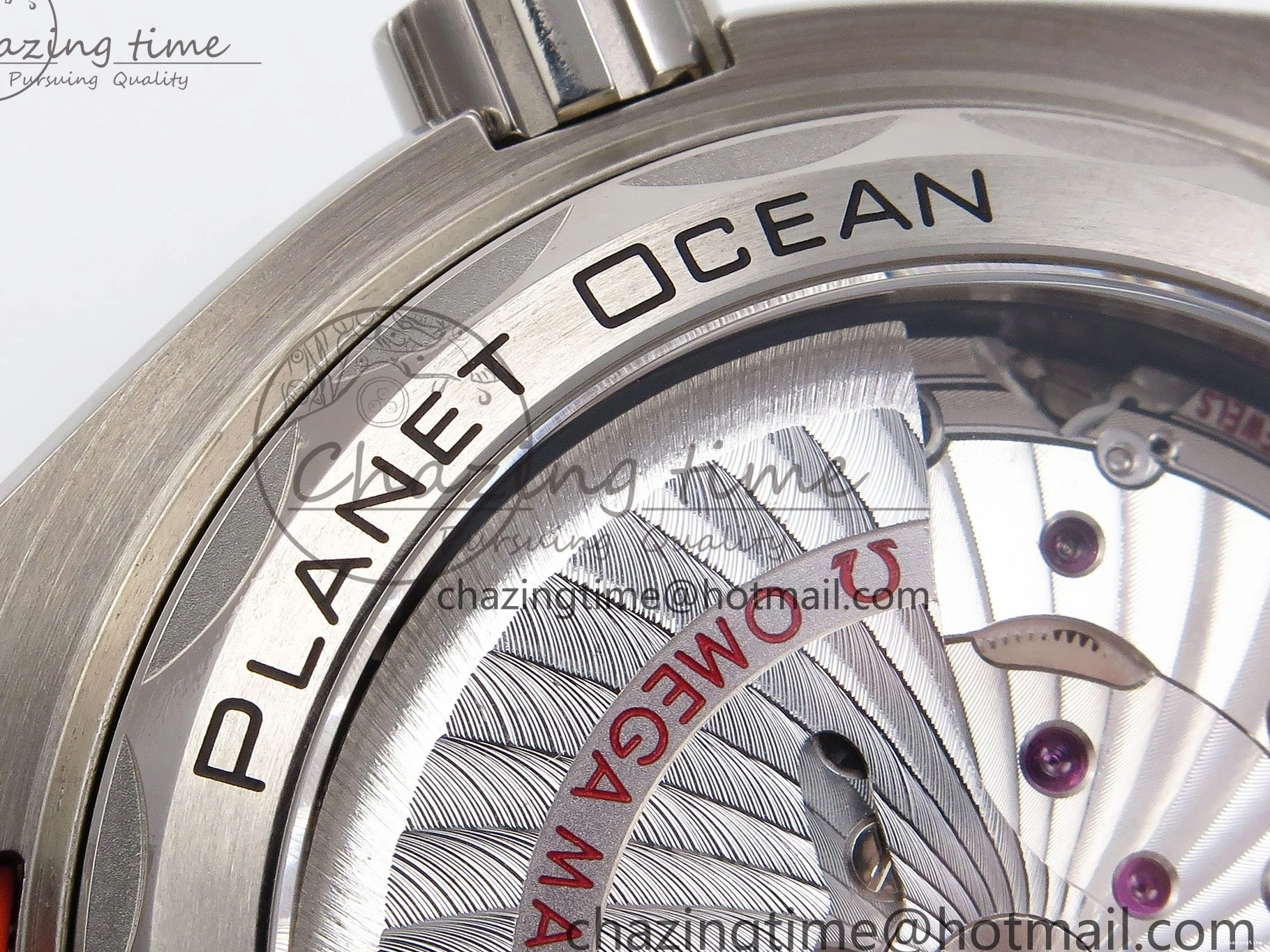 0415 Comfortable Planet Ocean 43.5mm SS VSF 1:1 Best Edition Black Orange Bezel Gray Dial on Nylon Strap A8900 Super Clone V 7730